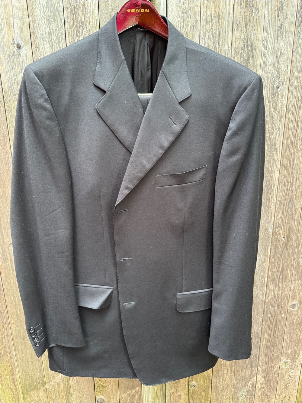 Canali Black single breasted 2 piece Suit made in Italy.